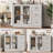 Kitchen Sideboard Cabinet, 43" Coffee Bar Cabinet With 3 Drawers And Doors-709239658
