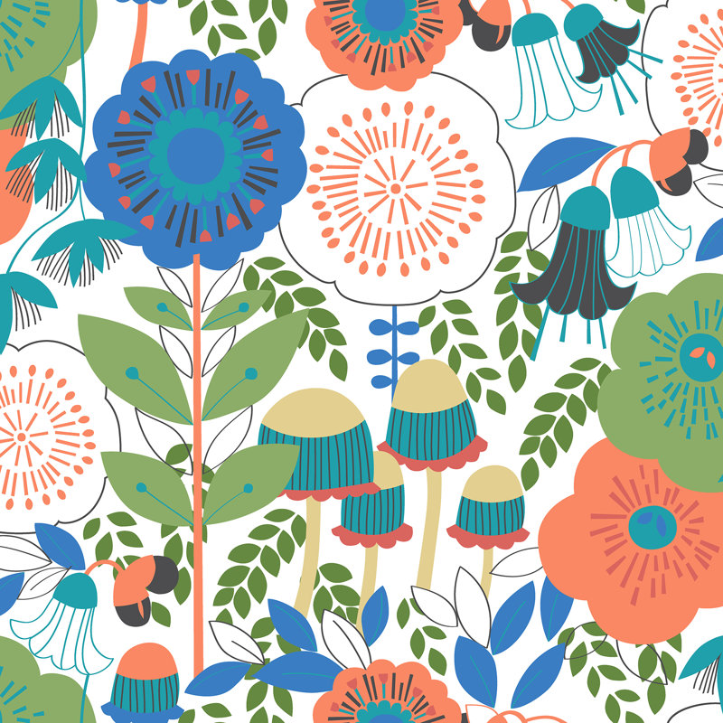 Papier peint adhésif Dream Garden, Blanc