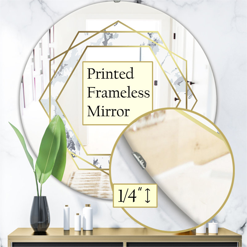Miroir d'appoint Marble Diamond 1, H 23,6 po x l 23,6 po