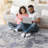 Cream/Blue/Inlaid Non Linting Stain Resistant Area Rugs-2126558058