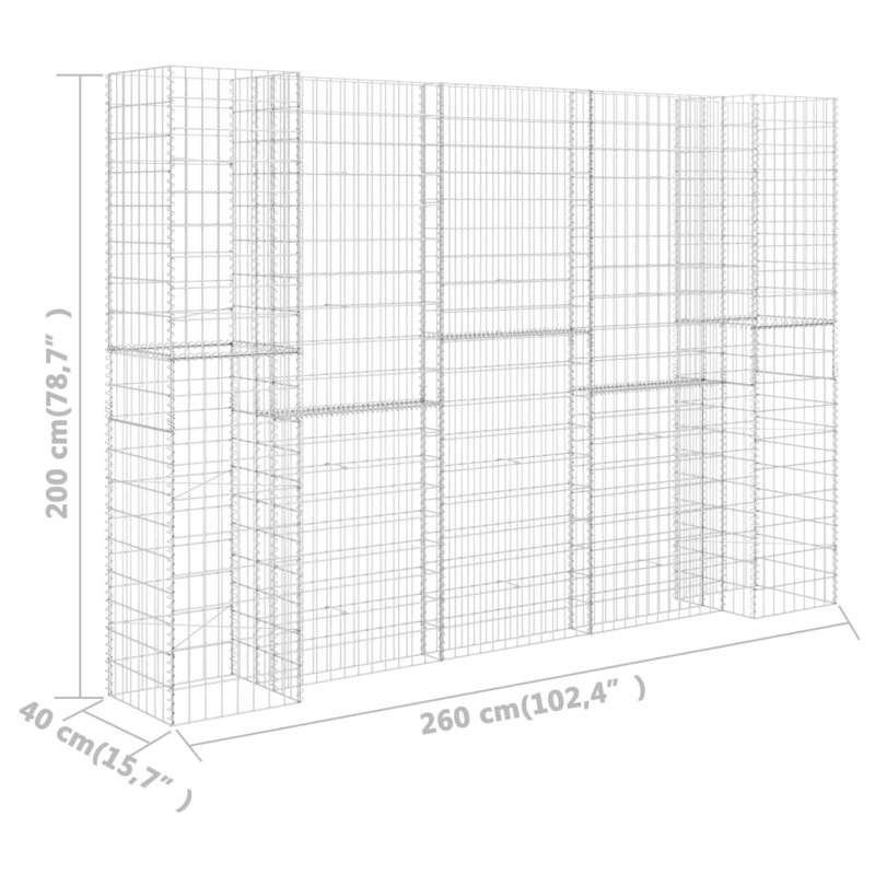 Mur de soutènement Gabion Gabion, H 78,7 po x l 102,4 po x P 15,7 po