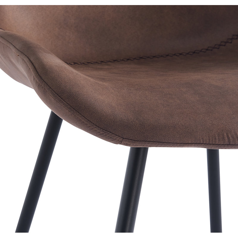 Ensemble de 2 chaises Anissa en métal et similicuir brun Anissa