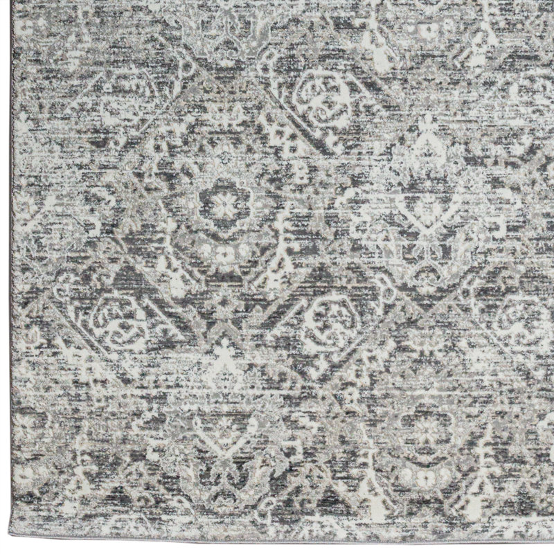 Aidy 1244 Transitional Abstract Grey Area Rug, Rectangle 3'3" x 4'11"