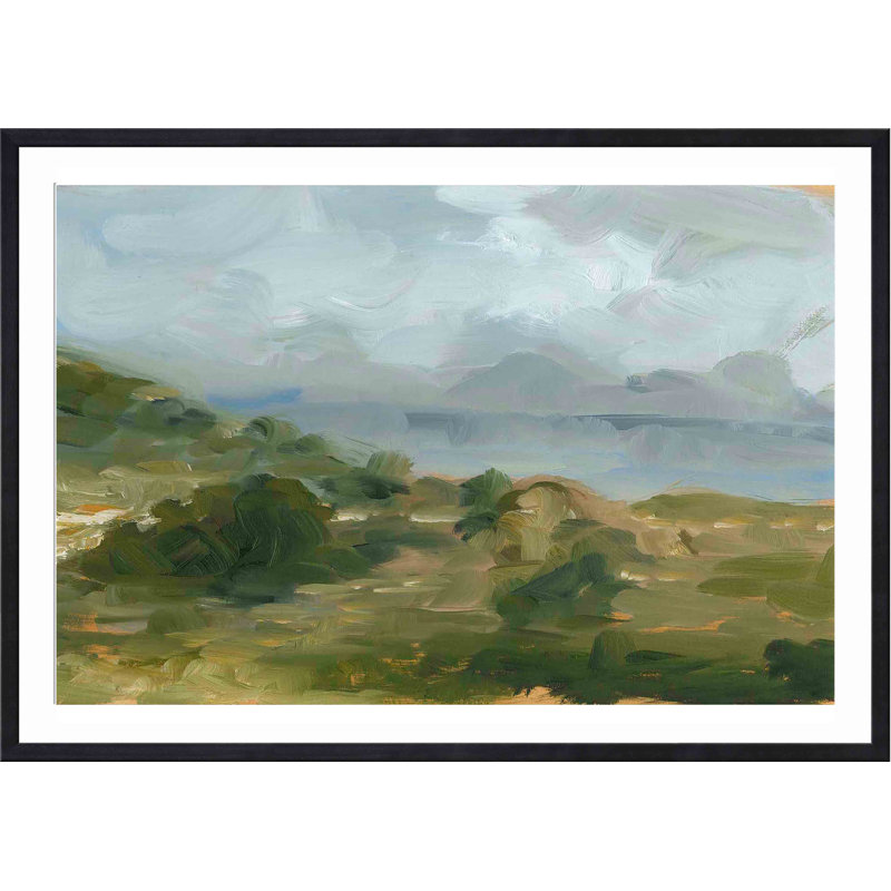 «Impasto Landscape IV» par Ethan Harper - peinture encadrée, Noir, H 18 po x l 12 po