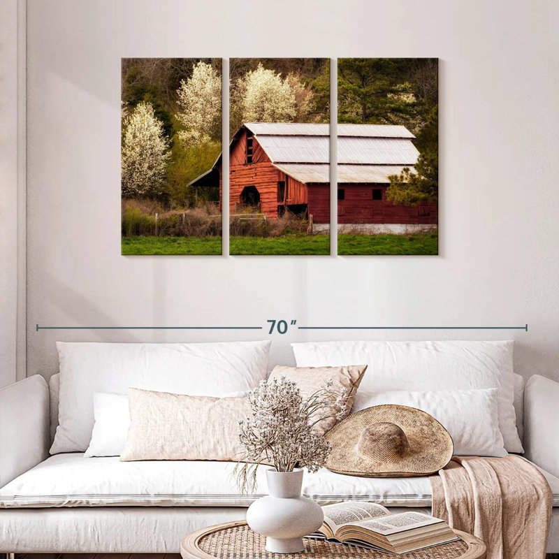 Lilie Skylight Red Barn, 28" H x 45" W