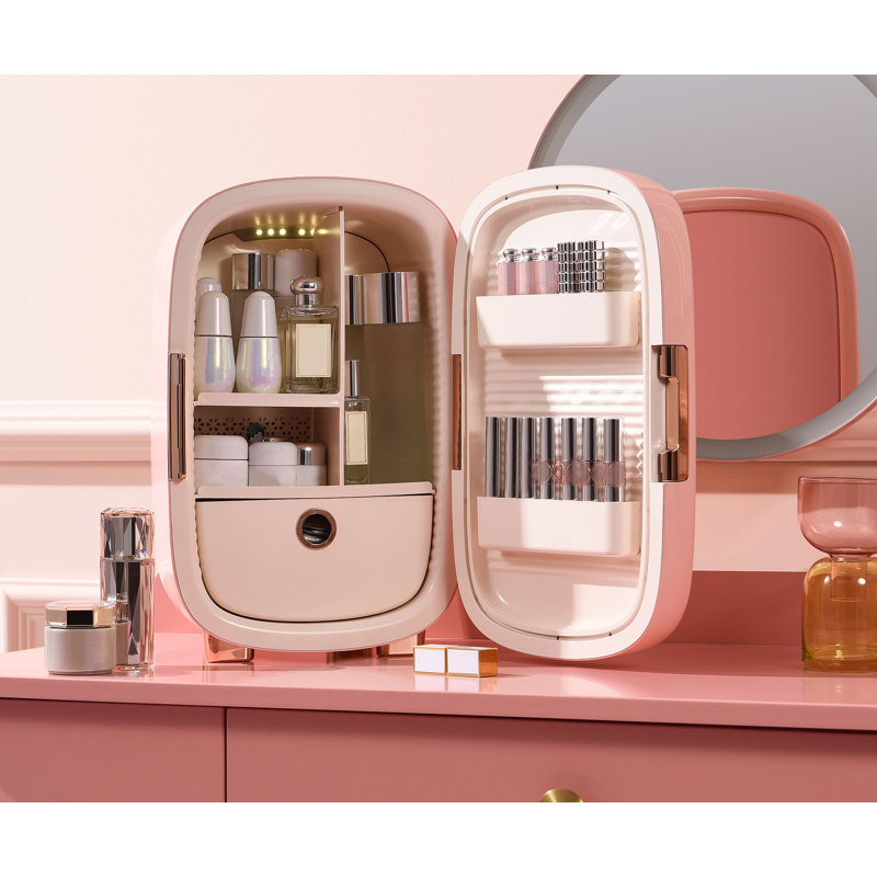 Beauté 0,42 cu. Mini réfrigérateur de comptoir pour l'extérieur, Rose