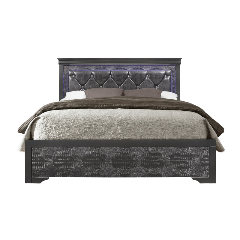 Villalobos Upholstered Platform Bed, Queen, White