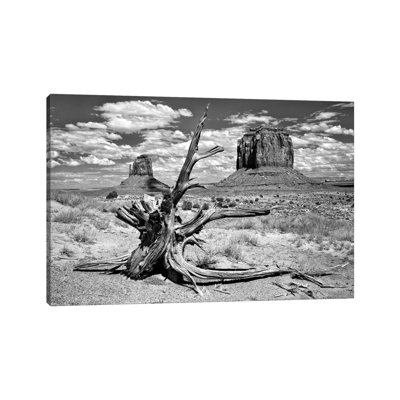 B&W Desert View V by David Drost - Wrapped Canvas Panoramic Print