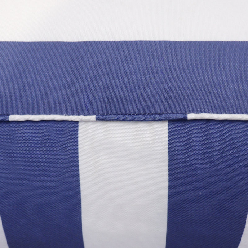 Galaxy Blue and White Striped Polyester Pouf