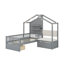 Lit simple avec canapé-lit, tablettes et tiroirs-1473555093