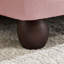 Canapé d'angle 3 places en chenille rose capitonnée avec pouf et accoudoirs arrondis