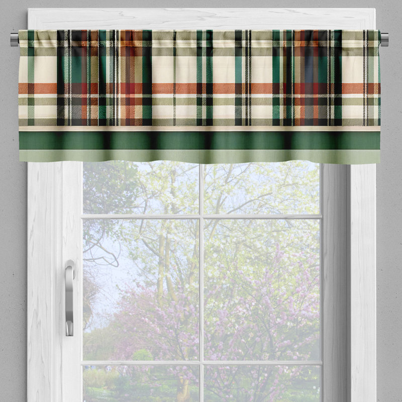 Plaid Tailored Window Valance, 42" W x 12" L
