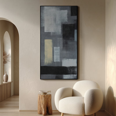 Extra Large Wall Art Fabric Print - Abstract Modern Artwork Artwork Decor for Living Room or Bedroom - "Frame Assembly Required (Unfinished Frame)"
