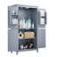Armoire de rangement élégante pour salle de bain, unité de rangement pour salle de bain, armoire autoportante avec 4 portes, tablettes réglables, tablettes adaptables-1435020393