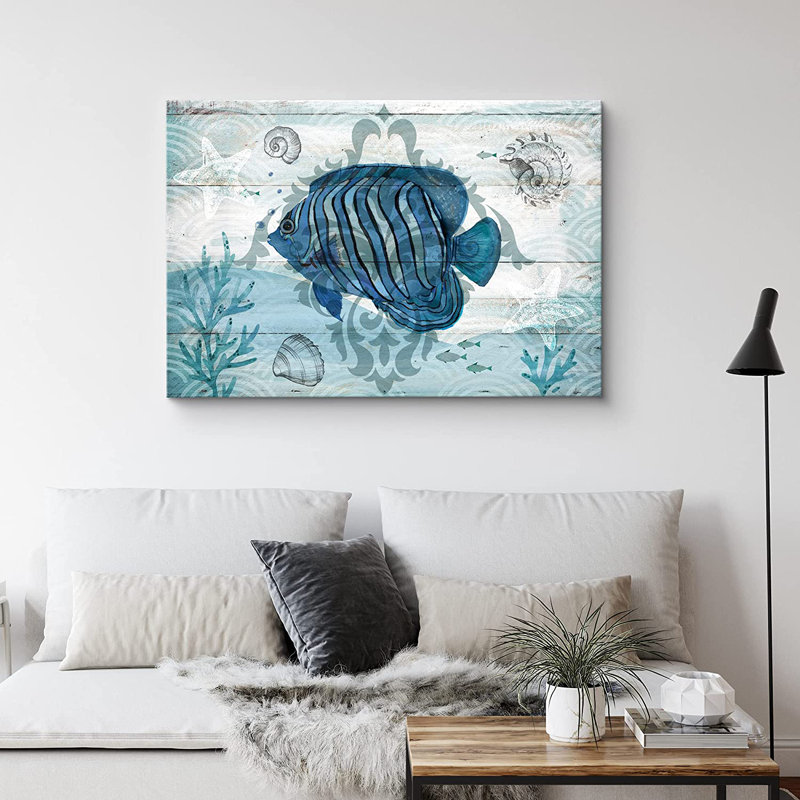 «Marine Lifes In The Sea Clownfish under the Sea with Sea Snails Amphibians Beach», reproduction sur toile