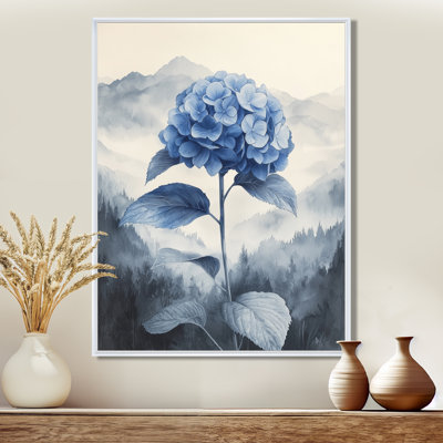 Blue Hydrangeas In The Mist Dream I - Hydrangea Canvas Wall Art