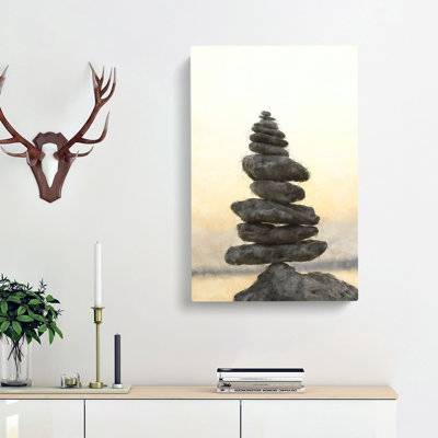 Balancing Zen Stones - Wrapped Canvas Painting Print
