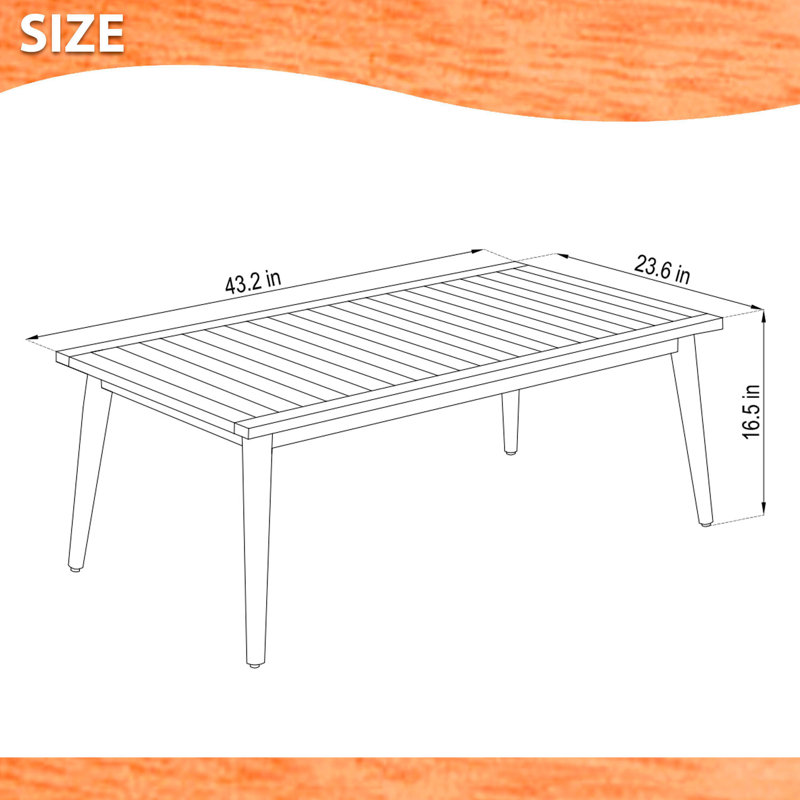 Caspian Outdoor Coffee Table , in. W in. D