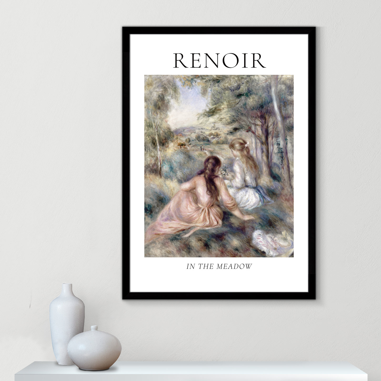 Old Masters Collection "In the Meadow" Print, No, Black Single Picture Frame, 55" H x 39" W x 1.25" D
