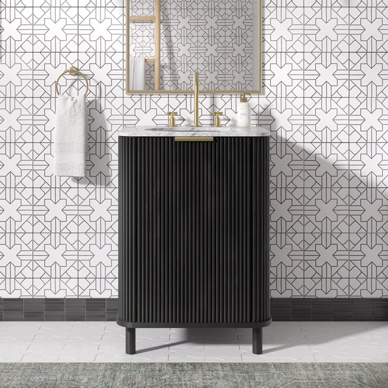 Kensington 24" Single Bathroom Vanity, Black Reeded