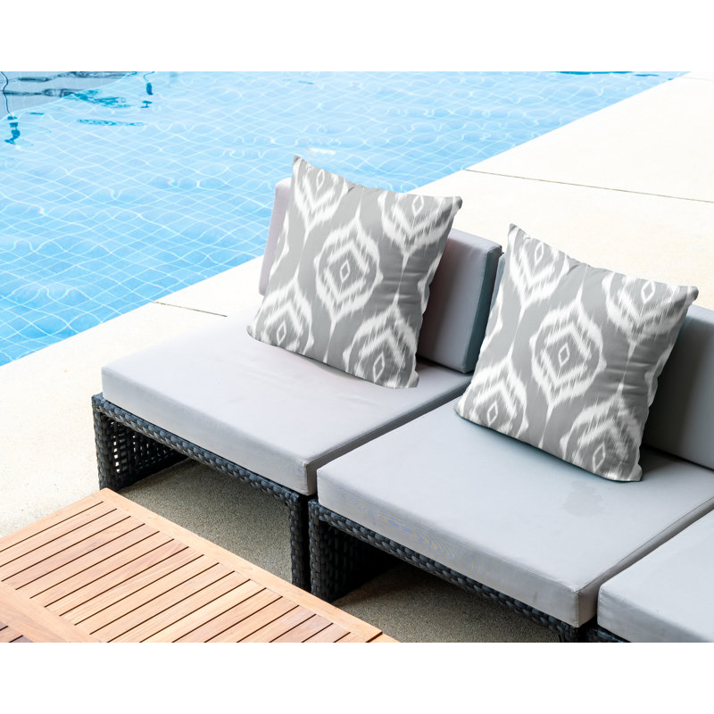 Ash No Decorative Addition Outdoor Reversible Throw Pillow, 17" x 17", Grey