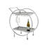 Chariot-bar en métal à 2 tablettes avec rangement en verre et poignée-479374628