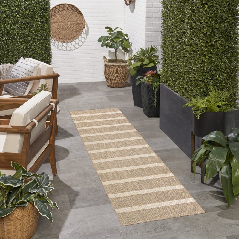 Nourison Positano 2'2" x 12' Beige Ivory Modern Rug, Runner 2'2" x 12', Beige