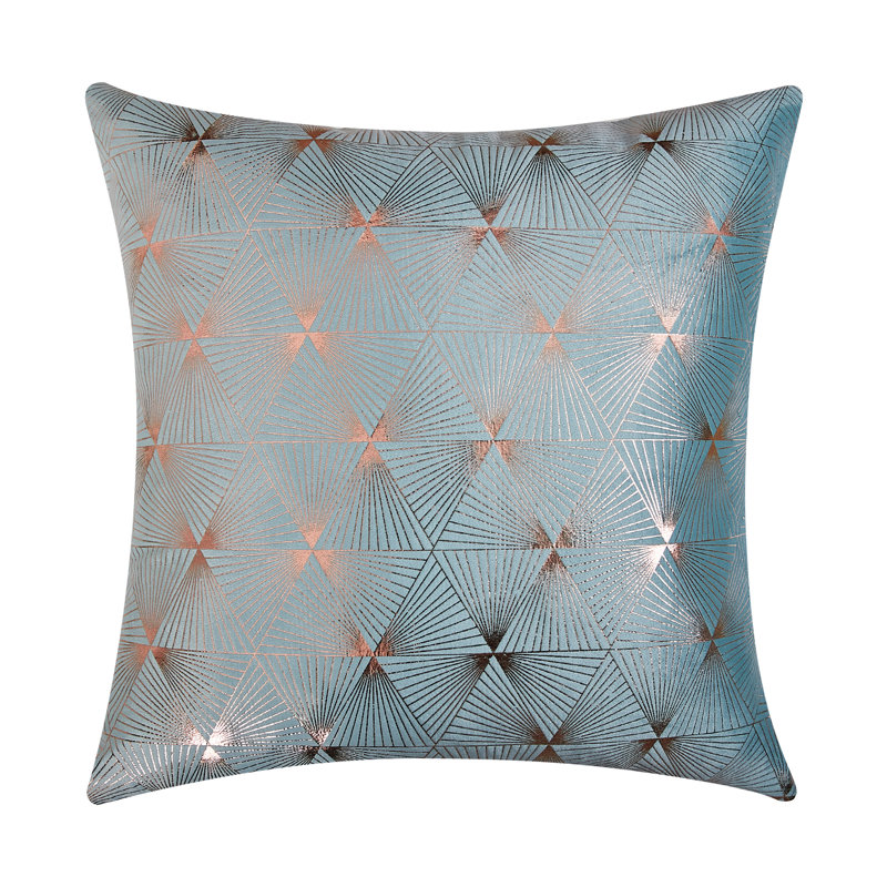 Jeté en velours, Housse de coussin seulement - sans insert, Bleu, 14 po x 20 po