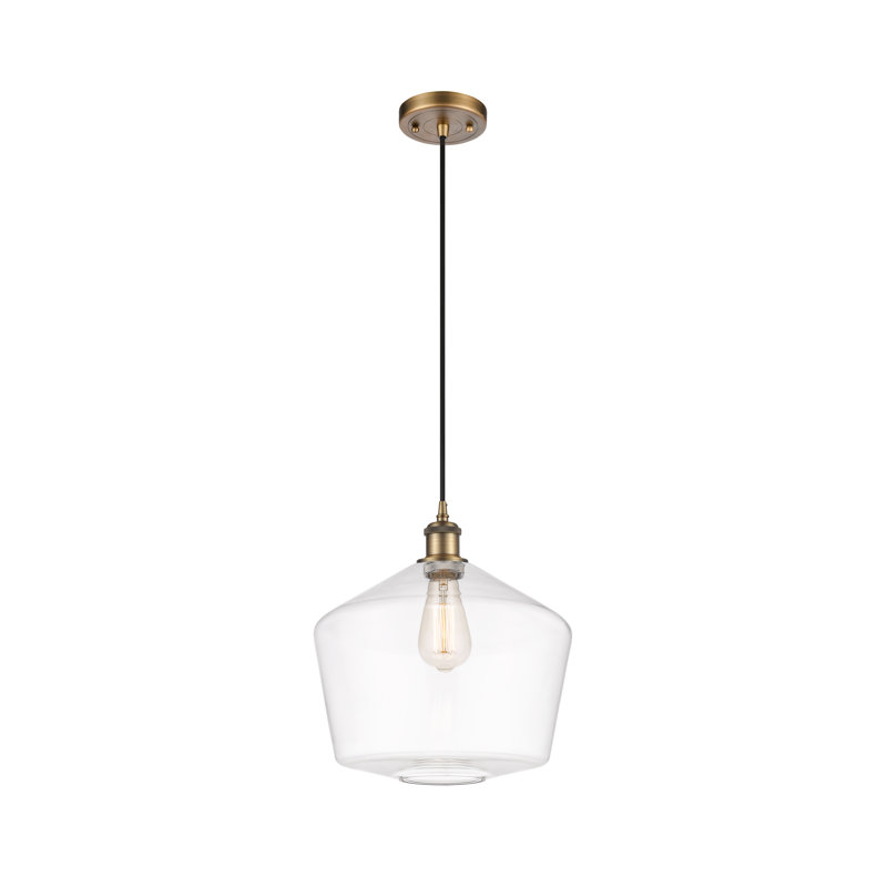 Luminaire suspendu simple à 1 lumière Gabbie, Laiton brossé