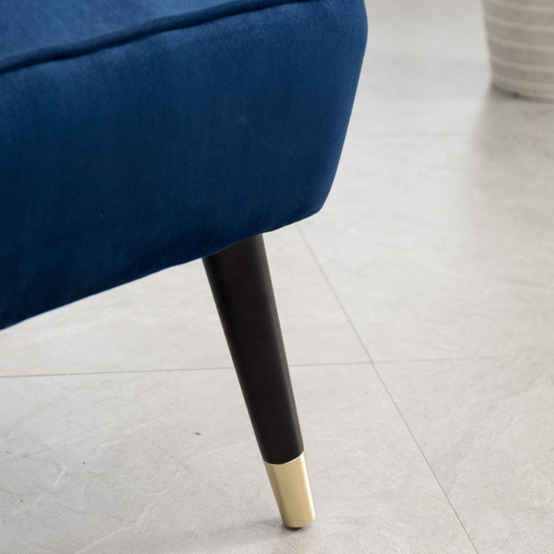 Fauteuil d'appoint en velours, Bleu