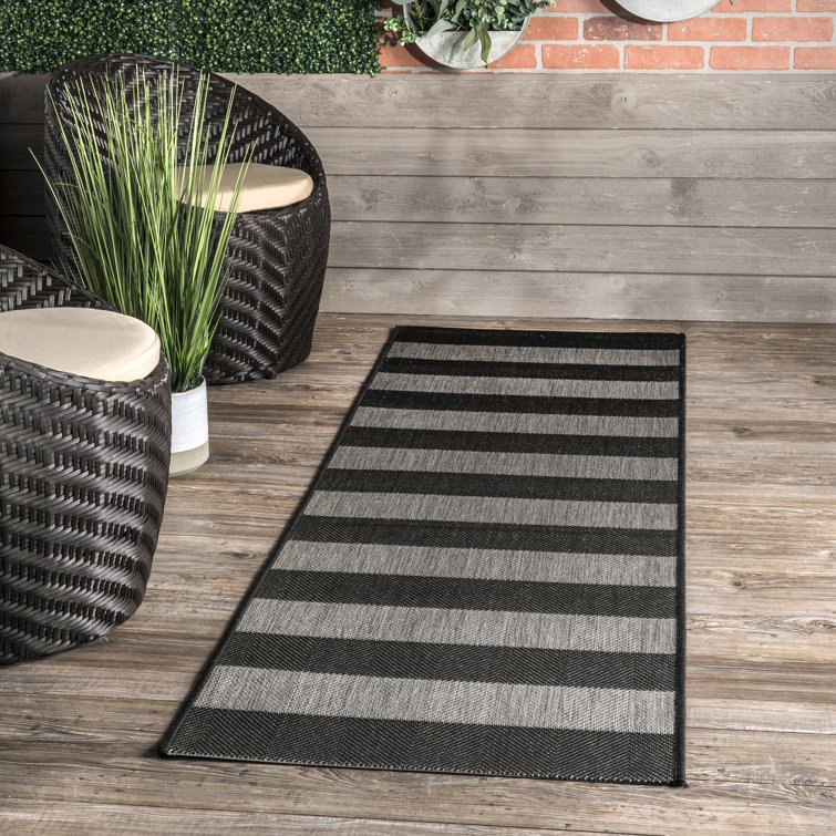 Tapis intérieur / extérieur noir Amy