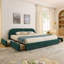 Lits modernes King Size avec rangement, cadre en MDF, design minimaliste pour la maison