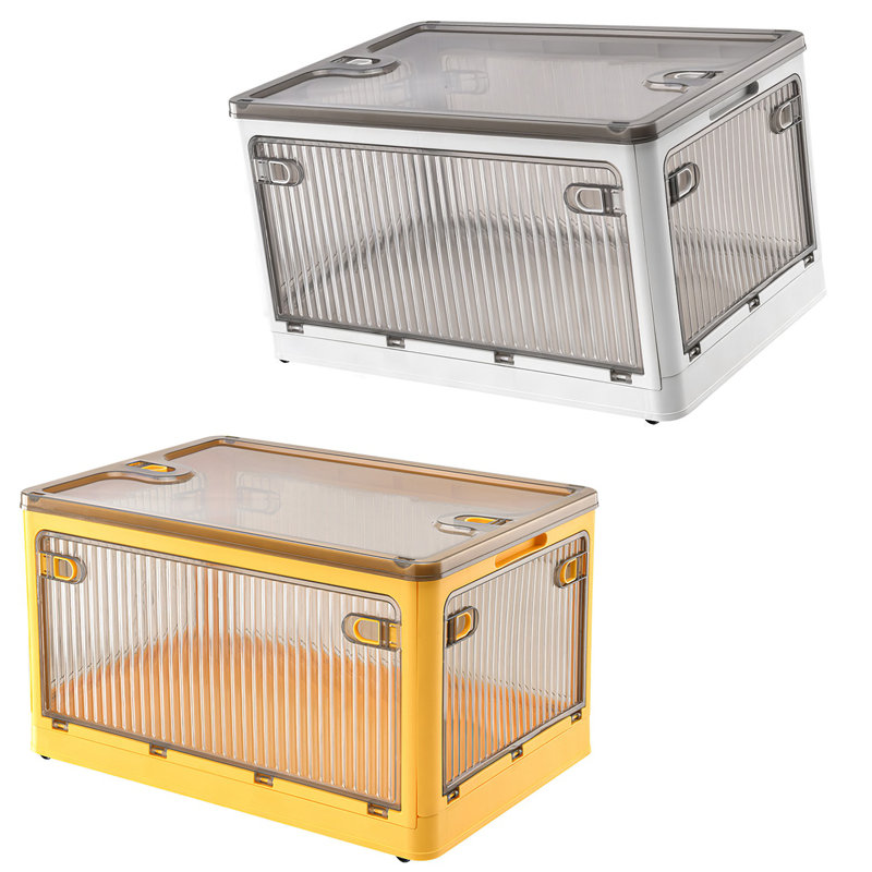 Bacs de rangement pliables 70QT / 66L avec couvercle 4 portes Pliable Organisateur