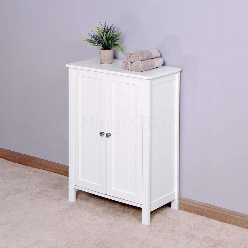 Armoire de rangement pour salle de bain avec tablettes réglables à double porte