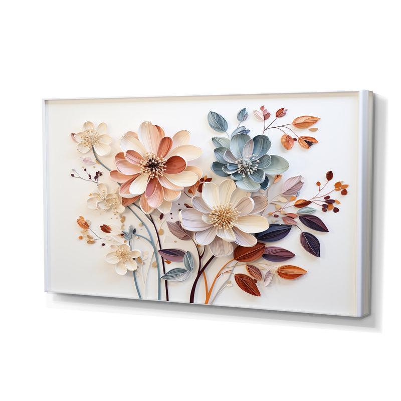 «White Botanical Collage - Abstract Botanicals», reproduction d'art sur toile