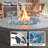 38-Inch Round Concrete Propane Fire Pit Table with Tank Cover and Wind Guard,Cedar Gray-1523058725