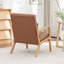 Fauteuil avec revêtement en bois et cuir-395610197