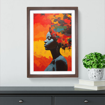 XYZ-FRM-V1223-1764 African Woman Colour Field - Single Picture Frame Print on Wood