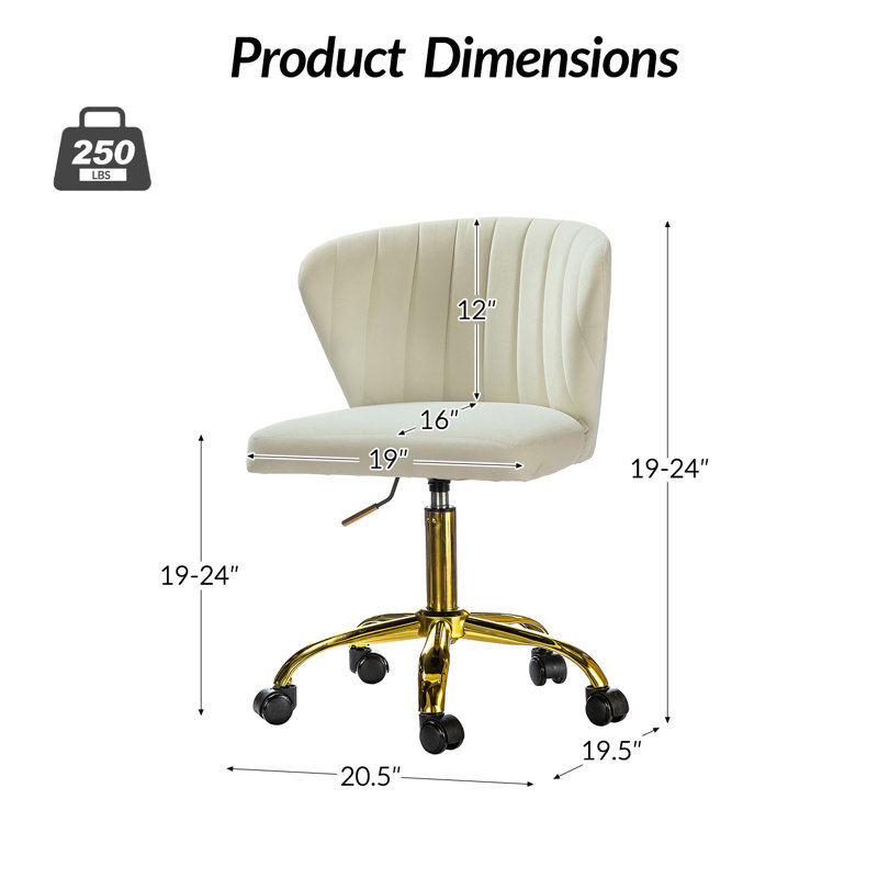 Alice Ergonomic Task Chair with Tufted Back, Ivory