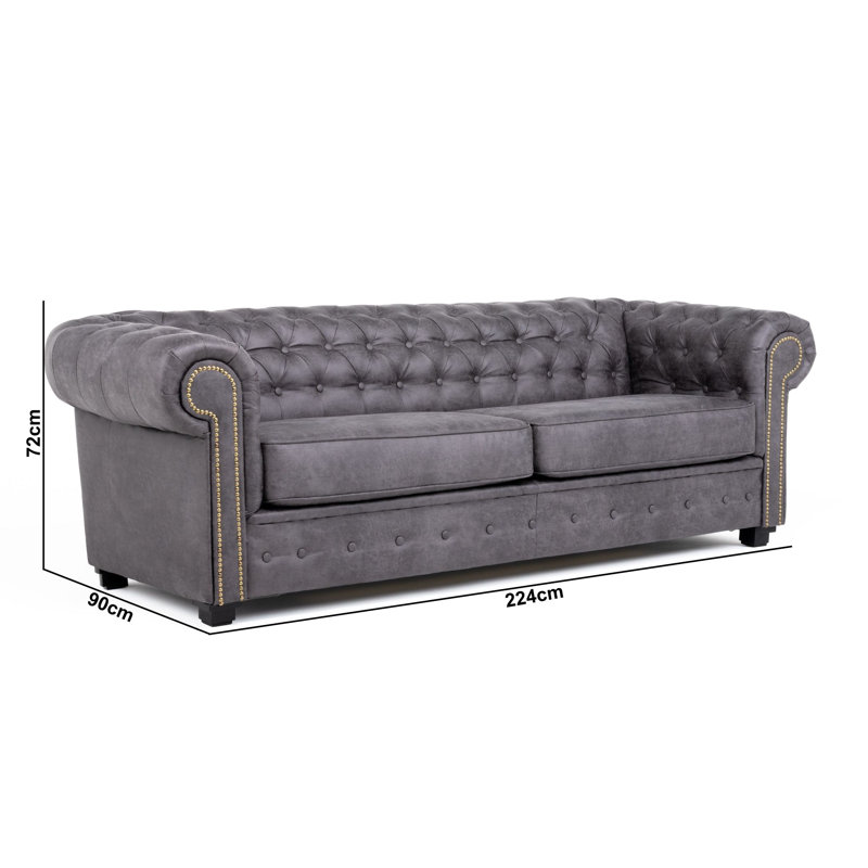 Haverly 3 Seater Faux Leather Sofa