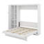 Grand lit escamotable, lit escamotable en bois avec tablettes, garde-robe et lumières DEL, aucun sommier nécessaire-1315986471-1315986470