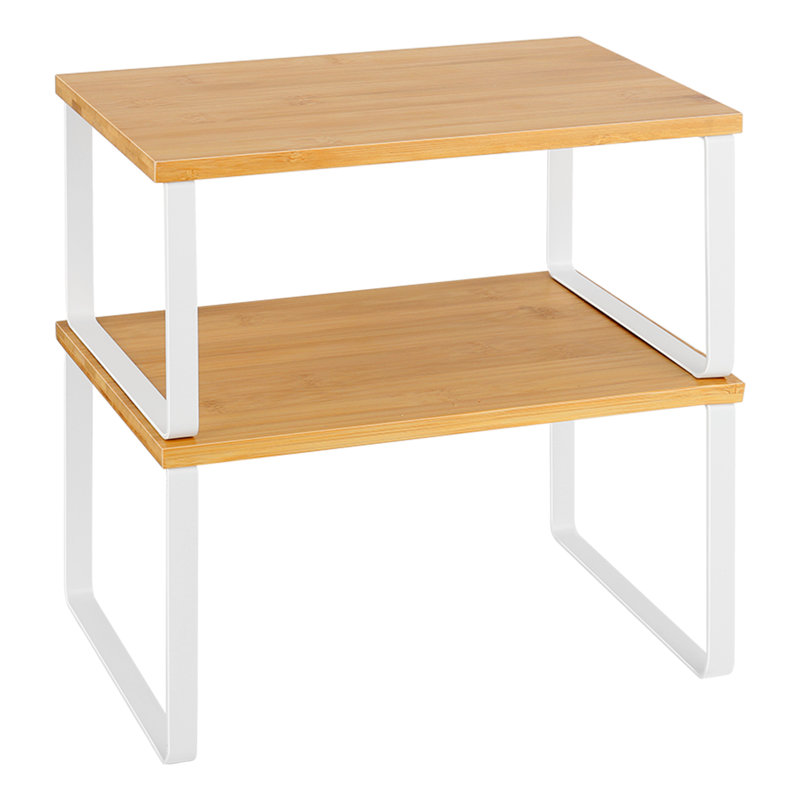 2 Piece Helper Shelf, Brown/White
