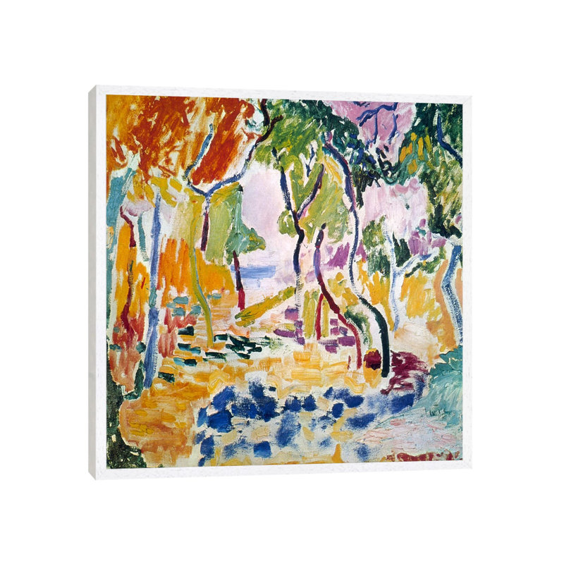 Landscape Near Collioure (Study For Le Bonheur De Vivre), 1905 by Henri Matisse - Floater Frame Painting on Canvas, White