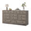 Commode 12 tiroirs Modern, commode en bois de 61 po de largeur avec poignées dorées, commode haute étroite pour chambre à coucher, couloir, entrée-2138468898