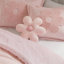Ensemble d'édredon 4 pièces en chenille capitonnée réversible à motif floral / grand avec coussin décoratif rose, 4 pièces