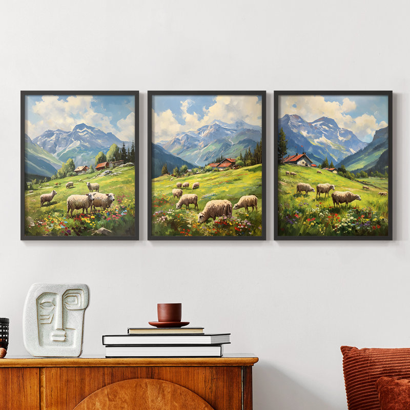 Lanscape Study  Series  CI  -Set Of 3 Framed Giclee Prints -Ready to Hang