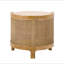 table basse Table basse ronde rotative moderne avec rangement en rotin et caché