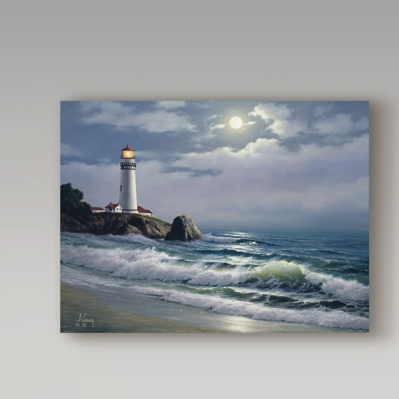 Coastal Scene 35x47 Inch Framed Canvas Wall Art