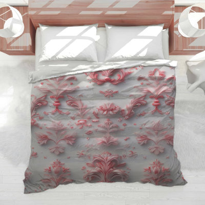 Édredon ornement floral rose