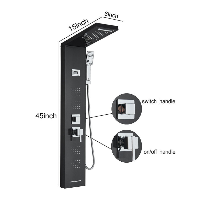 45'' Shower Panel with Fixed Shower Head